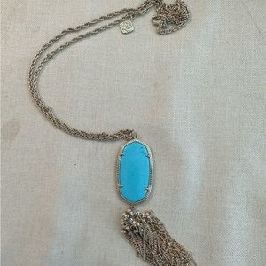 Kendra Scott Turquoise Blue Rayne Tassel Necklace